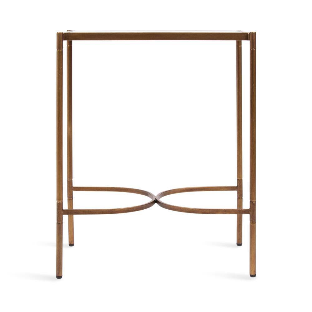 Catriona 19 in. Gold Rectangle Mirror End Table - thumbnail 3