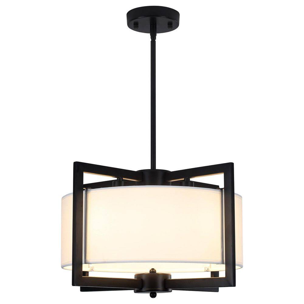 4 Light Black Modern Geometric Drum Chandelier with White Fabric Shade Contemporary Foyer Hanging Pendant Light Fixture price history on PriceWatchPro
