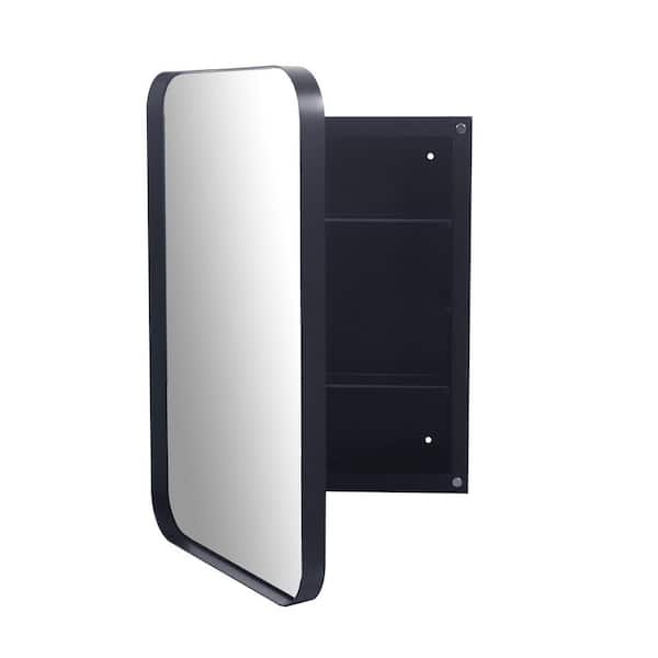 16 in. W x 24 in. H Rectangular Metal Medicine Cabinet with Mirror