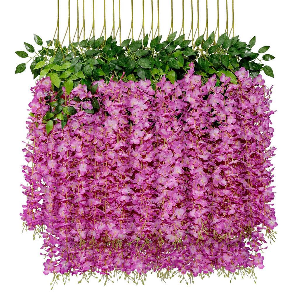 Indoor/Outdoor 43 in. Purple Red Artificial Other Wisteria Vine Individual 