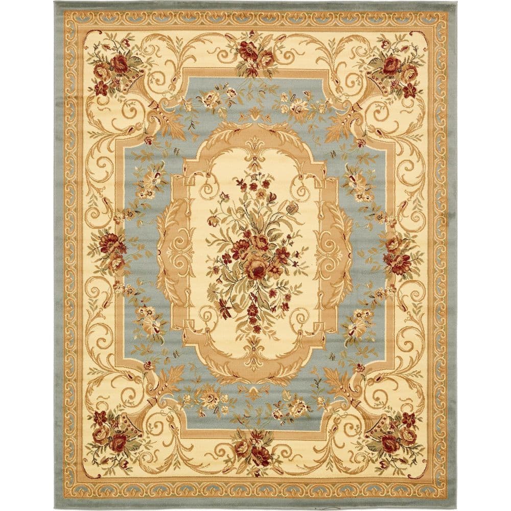Unique Loom Versailles Henry Light Blue 8' 0 x 10' 0 Area Rug 3132897