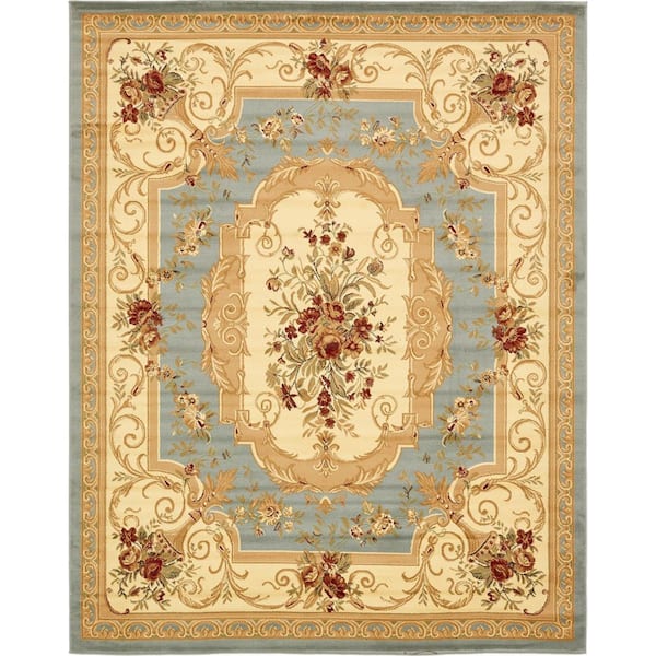 Unique Loom Versailles Henry Light Blue 8' 0 x 10' 0 Area Rug