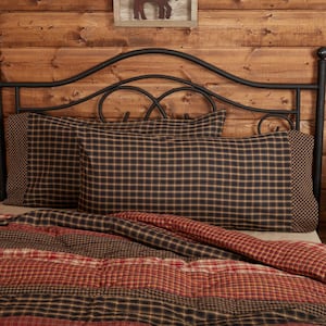 Beckham Black Khaki Primitive Plaid Cotton King Pillowcase (Set of 2)