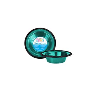 SwitchIN 0.75 Cup Stainless Steel Diner Feeder Replacement Dog/Cat Bowl in Caribbean Teal