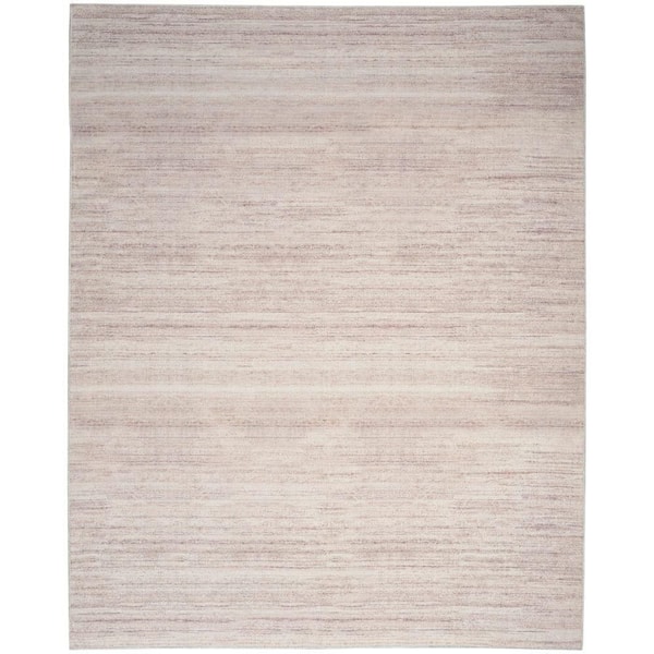 Nourison Washable Essentials Ivory Mocha 6 ft. x 9 ft. All-over design Contemporary Area Rug