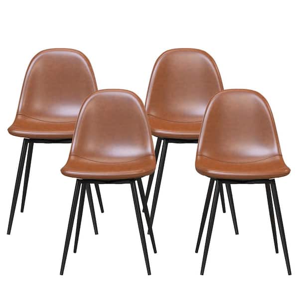 DHP Cooper Camel Faux Leather Upholstered dining Chair (Set of 4)