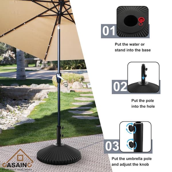 10 ft. patio umbrella Cantilever Umbrella with Solar LED Lights