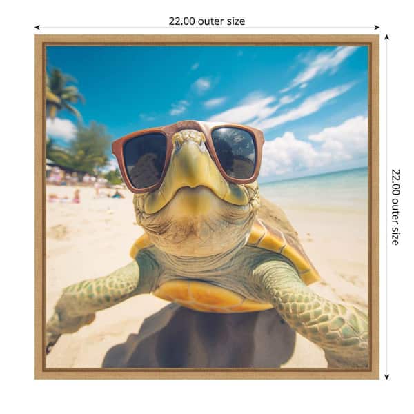 House sitting アクリル画　F3 Kate and Laurel Sylvie Funny Animal Turtle Selfie by The Creative