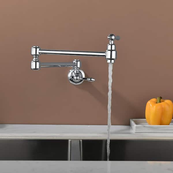 2-Handle Wall Mounted Pot Filler in Polished Chrome