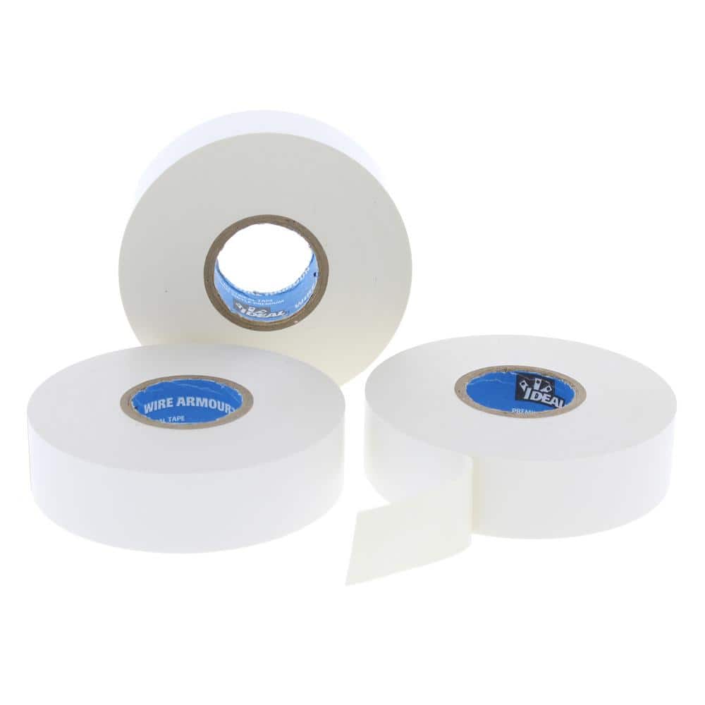 3M 3/4 x 60' White Electrical Tape 1400CC - White Cap