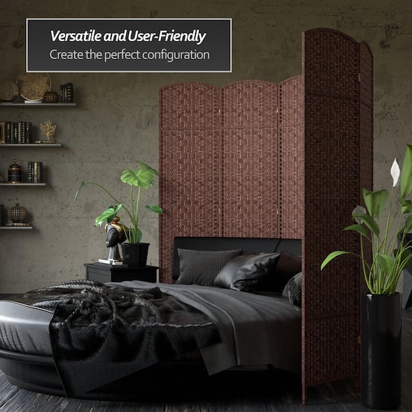 7 ft. Dark Red 6-Panel Room Divider