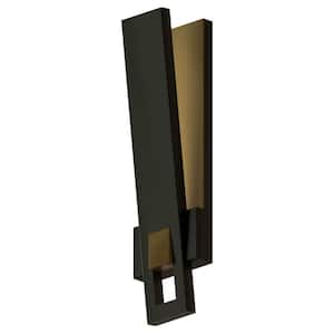 Strisci 17 in. Rubbed Bronze Outdoor Hardwired Wall Lantern Sconce Integrated LED 12-Watt 3000K ETL Listed IP65