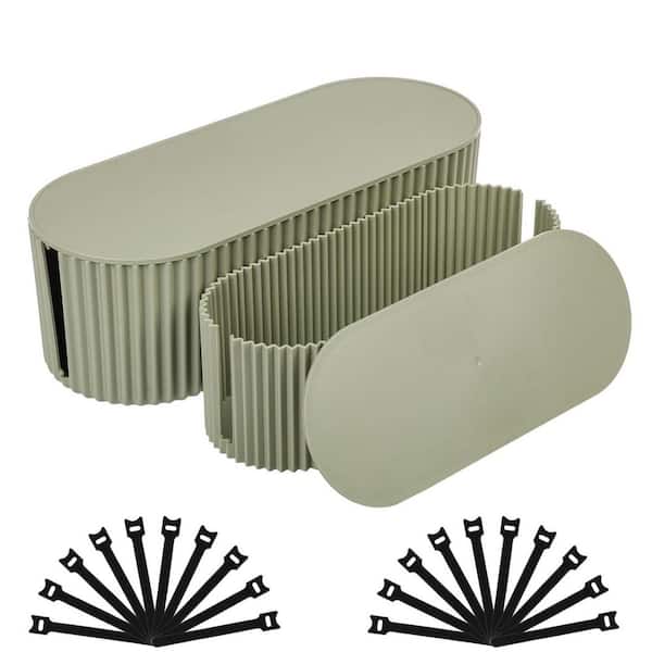 Green Cable Management Box Set Small Large Cord Organizer Power Strip Storage Hide Charger Cord 2 Pack