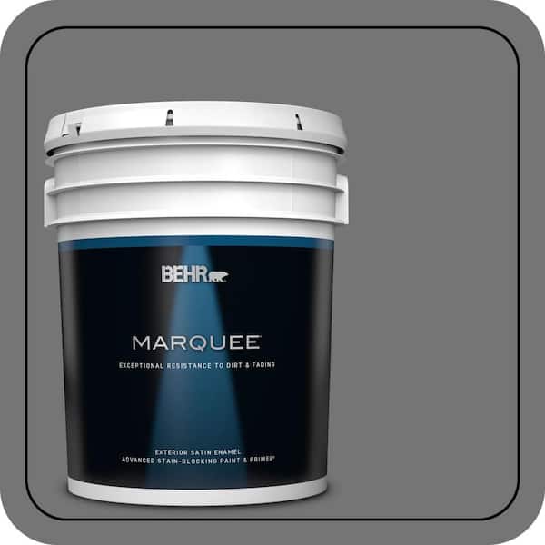 BEHR MARQUEE 5 gal. #N520-5 Iron Mountain Satin Enamel Exterior Paint & Primer