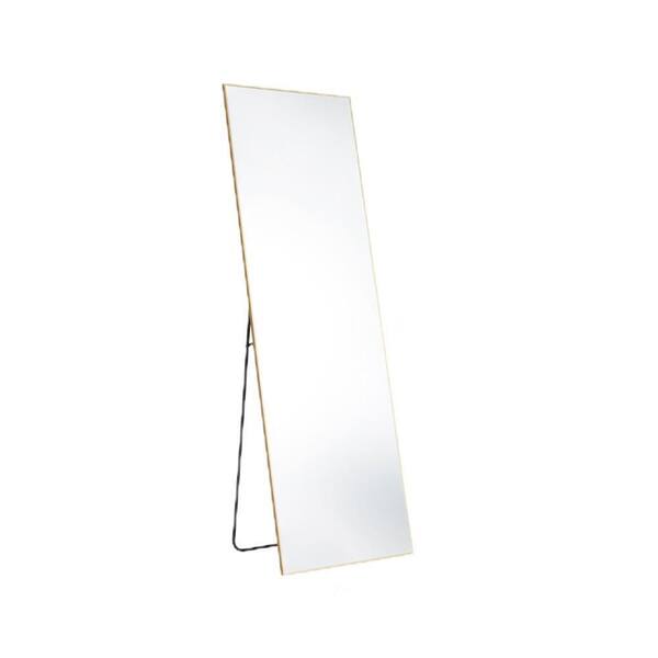 Vynxaria Gold-Rect 16 in. W x 59 in. H Floor Standing Mirror