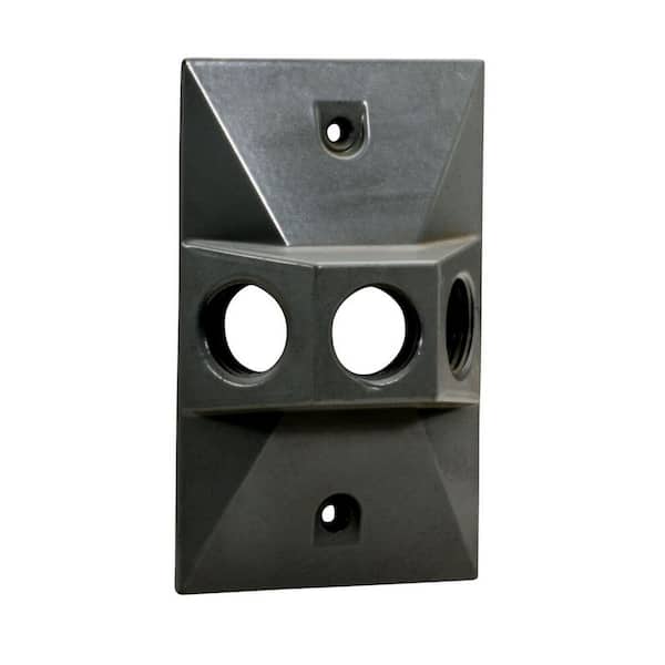 Southwire 1/2 in. Weatherproof 3 Hole Bronze Rectangular Cover (50-Pack)