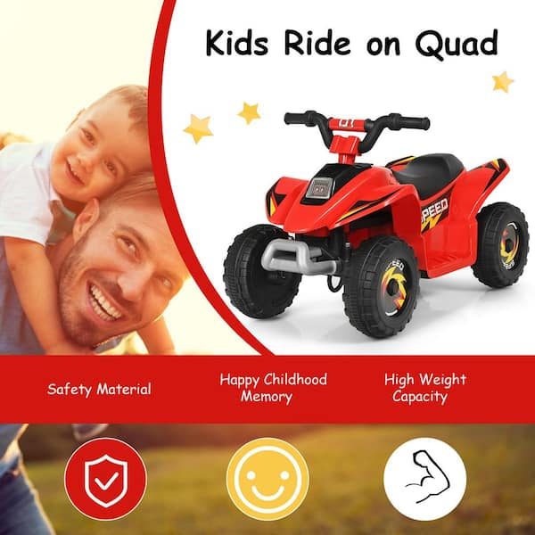 Costway 6-Volt Kids Electric Quad ATV 4 Wheels Ride-On Toy for