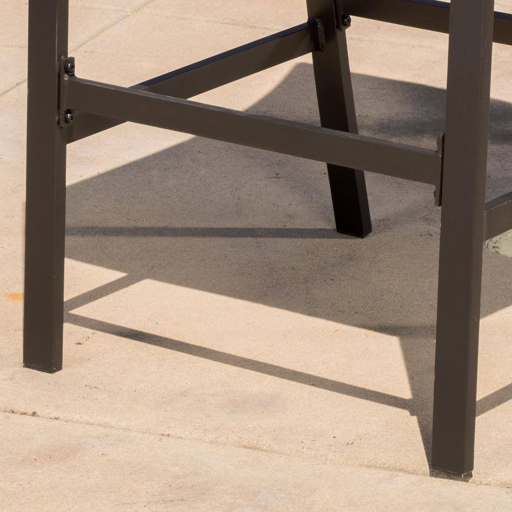 Riga Tan Cushioned Iron and Aluminum Bar Stools, Set of 2