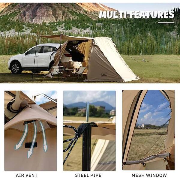 Unbranded - Khaki Vehicle SUV Car Tent, Tailgate Shade Awning Tent for Camping, Picnic, Travelling