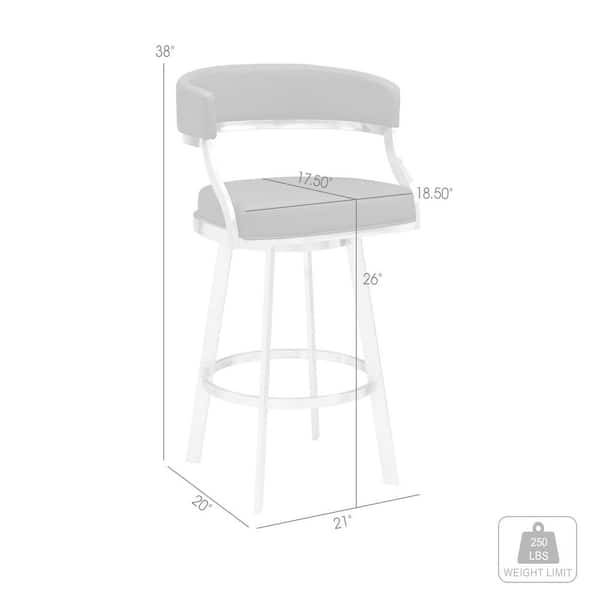 Saturn Contemporary 26 in. Counter Height Bar Stool in Brushed Stainless Steel and Black Faux Leather