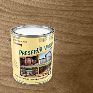 1 Gal. Oil-Based Transparent Natural Penetrating Exterior Wood Stain and Sealer