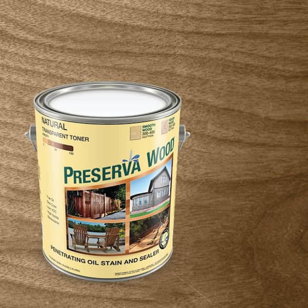 Preserva Wood 1 Gal. Oil-Based Transparent Natural Penetrating Exterior Wood Stain and Sealer
