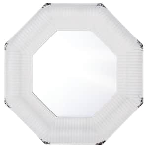 Imans 28 in. W x 28 in. H Iron Octagon Modern White Solid Frame Wall Mirror