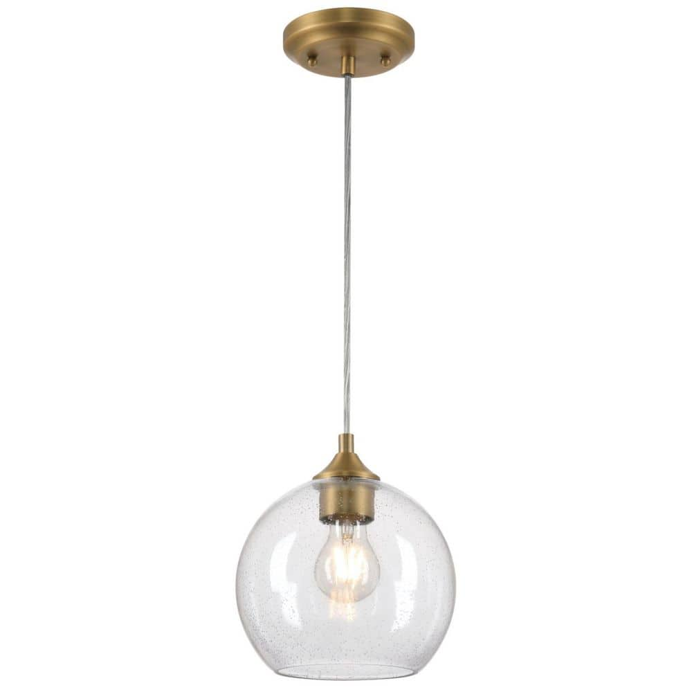 Westinghouse Tatze 1-Light Brushed Brass Globe Mini Pendant with Clear ...