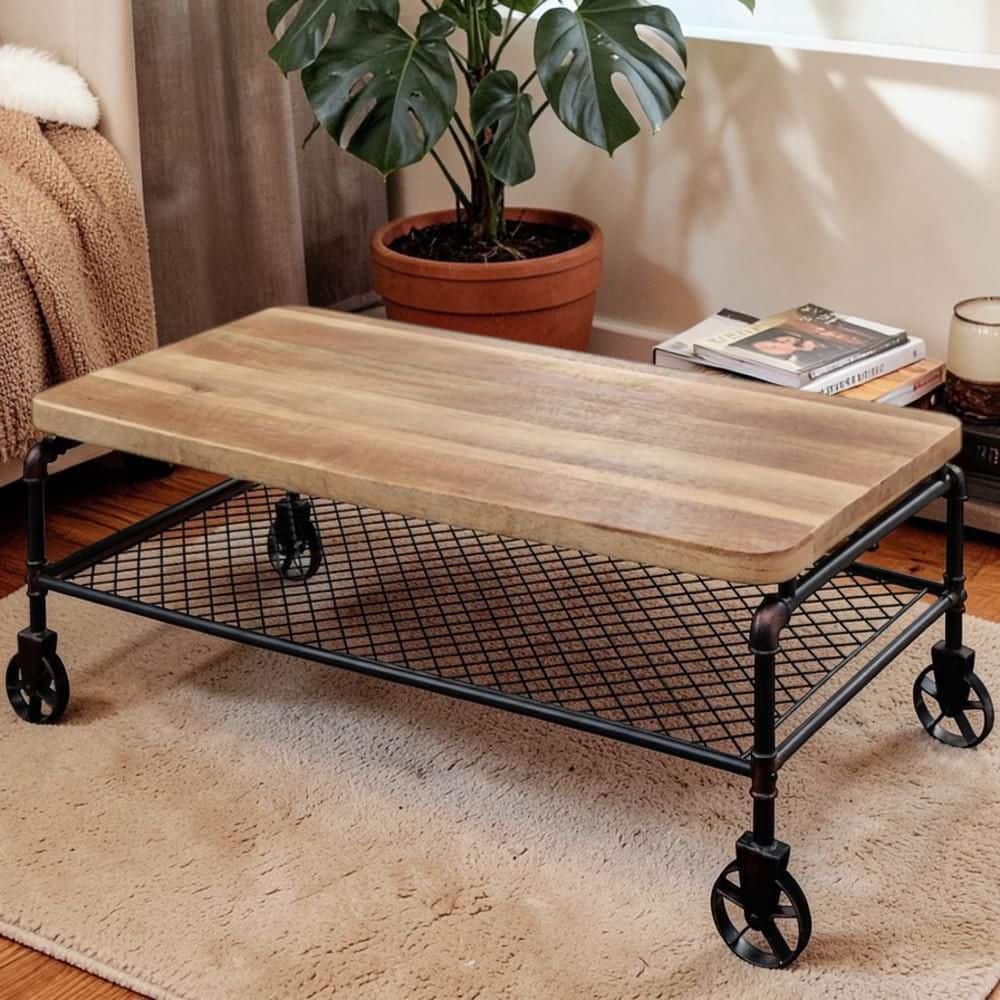 WTW MONTAUK COFFEE TABLE ブラック William's Home Furnishing Diantha 47 in. Antique Black Rectangle
