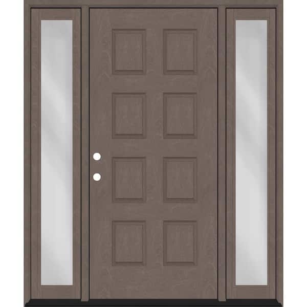 Regency 72 in. x 80 in. 8-Panel RHIS Ashwood Mahogany Fiberglass Prehung Front Door w/16in. SLs w/ 4-9/16 Jamb