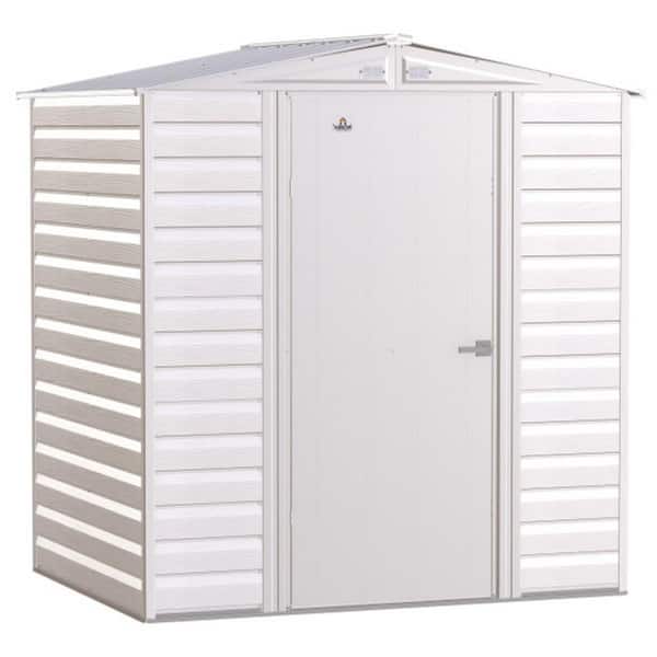 Arrow Select 6 ft. W x 5 ft. D Flute Grey Metal Shed 27 sq. ft.