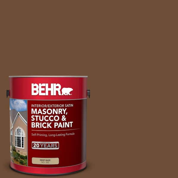 BEHR 1 gal. #PPU4-20 Ancient Root Satin Interior/Exterior Masonry, Stucco and Brick Paint