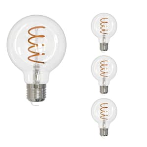 40 - Watt Equivalent G25 Dimmable Medium Screw LED Light Bulb Amber Light 2100K 4 - Pack