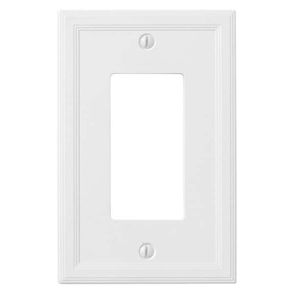 Hampton Bay 1-Gang Bright White Insulated GFCI Stone Wall Plate (1-Pack)