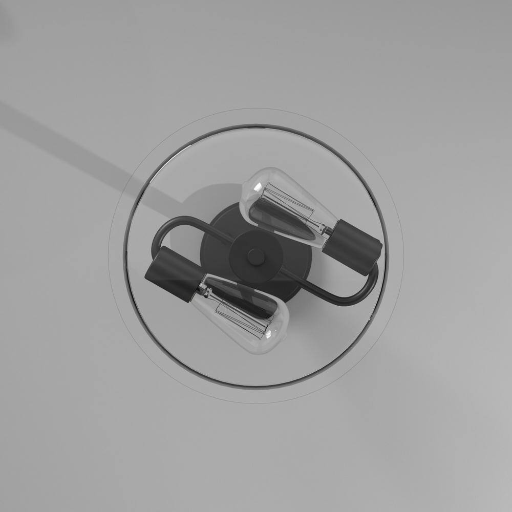 Westin Matte Black 10" Globe Semi-Flush Mount with Clear Glass Shade