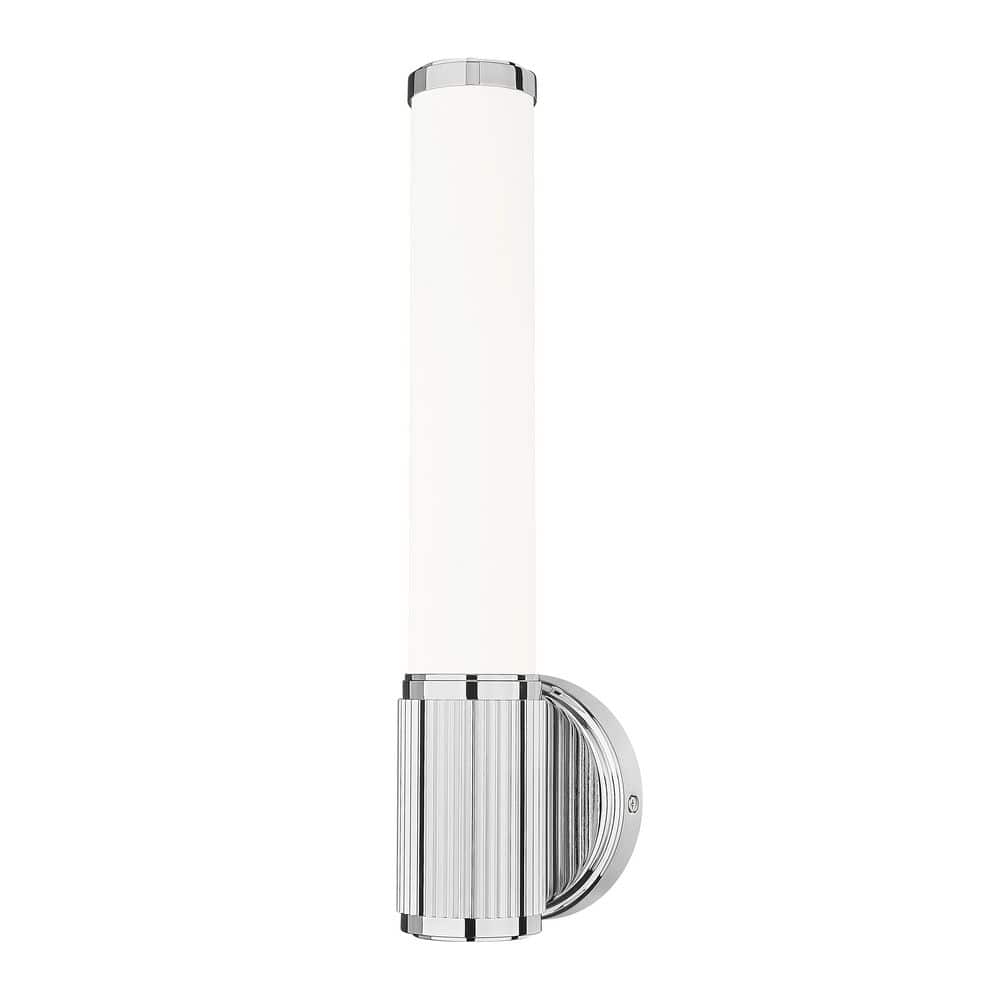 Solange 16.5 in. Chrome Integrated LED 1 Light Wall Sconce with Opal White 