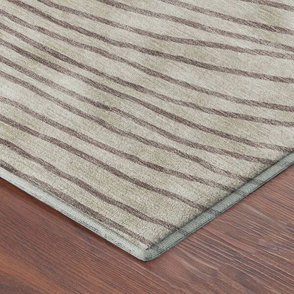 Mayfield Premium Machine Washable Abstract AMF2350 Beige 3 ft. x 5 ft. Area Rug