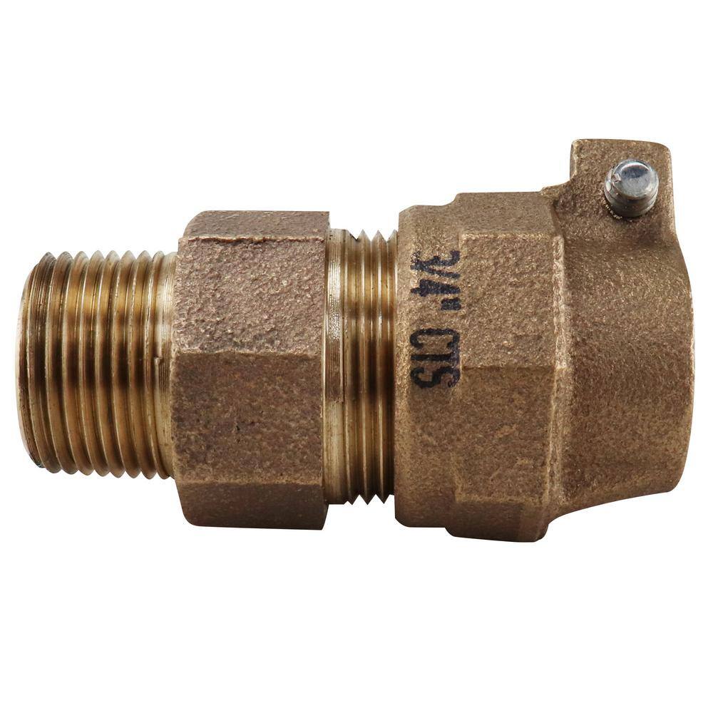YJYCSAH-Plumbing 3/4" C X FIP LF Brass Copper Pipe Union C X Female Iron Threaded Sweat Sockets X Fip Connection Copper Fitting Straight 1 Pack