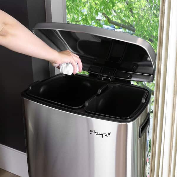 Elama 2 Compartment Large 10.6 Gal. Split Stainless Steel Step