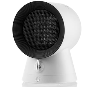 1500-Watt 10.5 in. H Portable PTC Electric Ceramic Space Heater Mini Desktop Heating Fan White