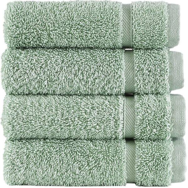 Hammam Linen 4 Piece Light Green Turkish Cotton Washcloths