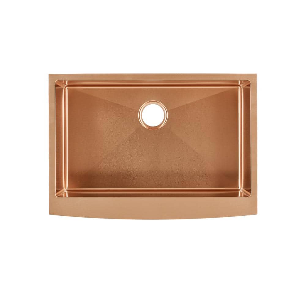 Rivage 30" Rose Gold Stainless Steel Farmhouse Kitchen Sink
