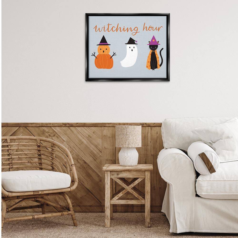 Cute Halloween Witching Hour by Sazerelli Designs Black Floater Frame Typography Graphic Art Print 25 in. x 31 in. price history on PriceWatchPro