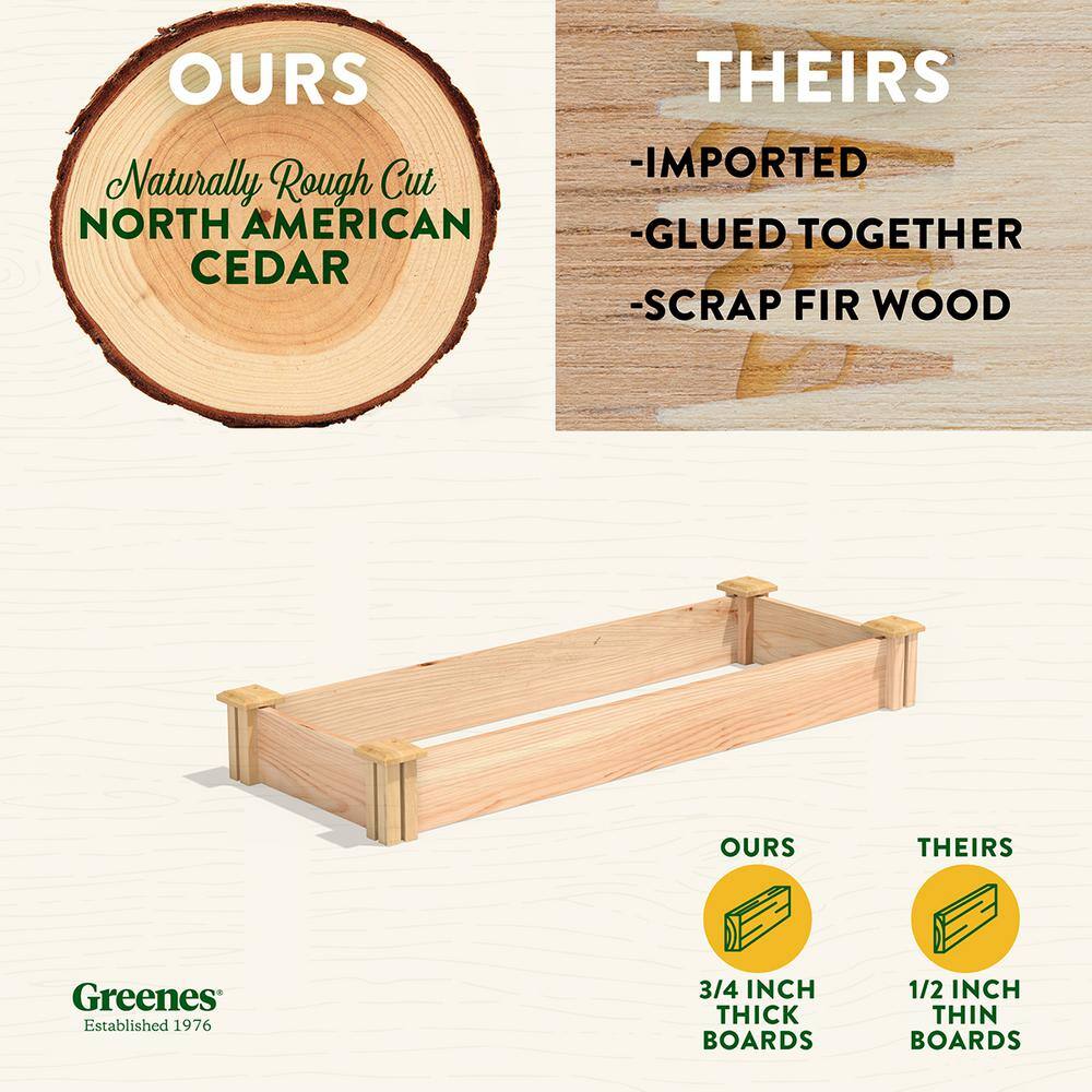 Premium Cedar Raised Garden Bed, 16" x 48" x 5.5"