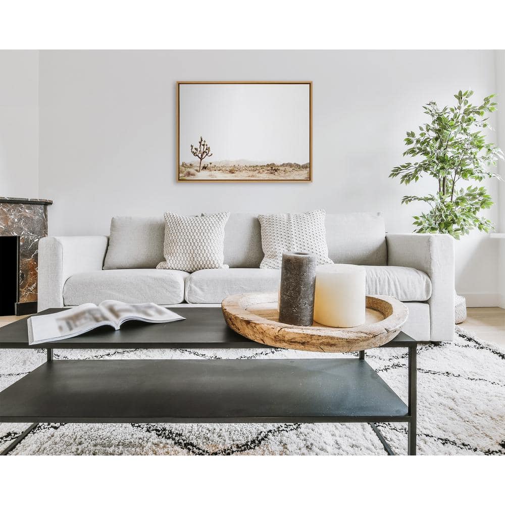Natural Framed Joshua Tree Desert Canvas Print, 28x38