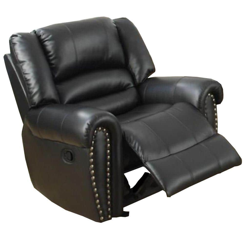 Benjara Black Immense Relief Bonded Leather And Plywood Recliner Or ...