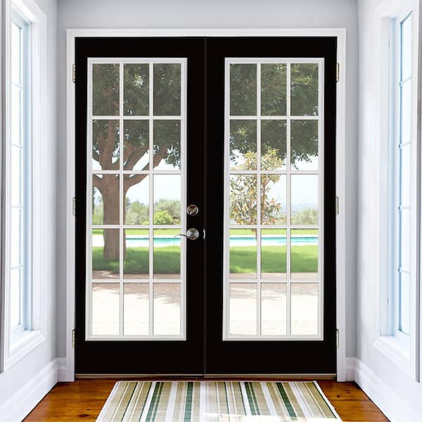 Prehung 15 Lite Primed Steel Patio Door with No Brickmold