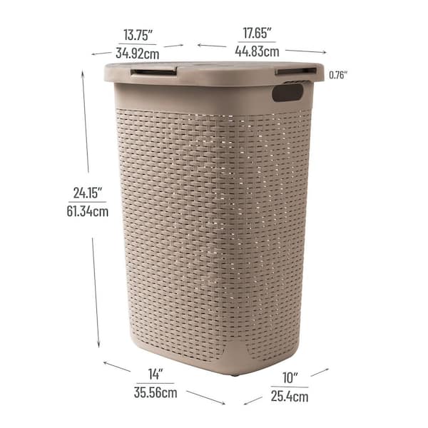 BTERAZ Laundry Basket Hamper With Lid And A Bag 72L Large