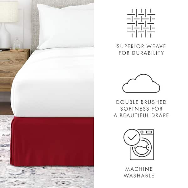 Burgundy bed skirt clearance king