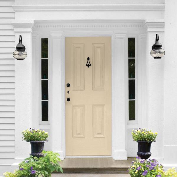 Be doorパーフェクトクリーム Glidden Premium 1 qt. PPG1086-3 Almond Cream Semi-Gloss Exterior